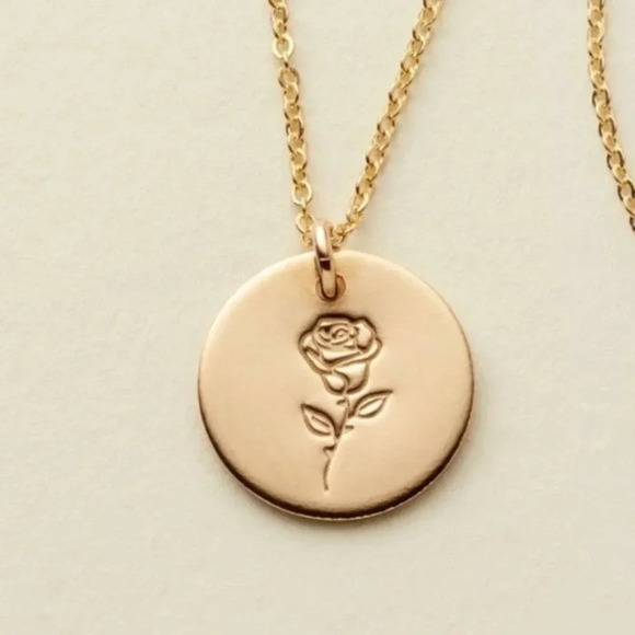 June Rose Bohemian Birth Flower Charm Necklace - Picture 2 of 11